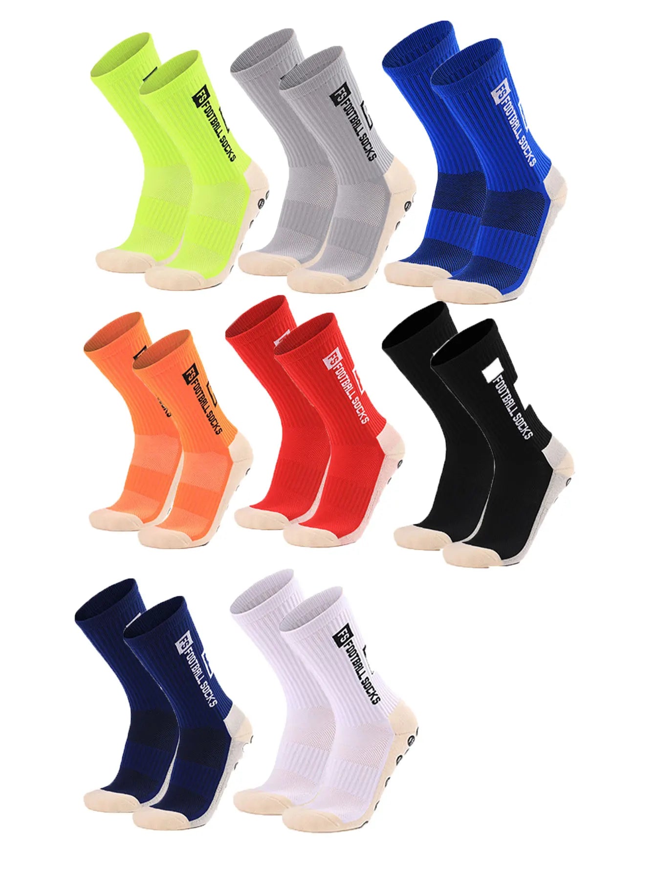 Elite Anti-Slip Grip Soccer Socks – 4 Pairs for Maximum Traction & Performance