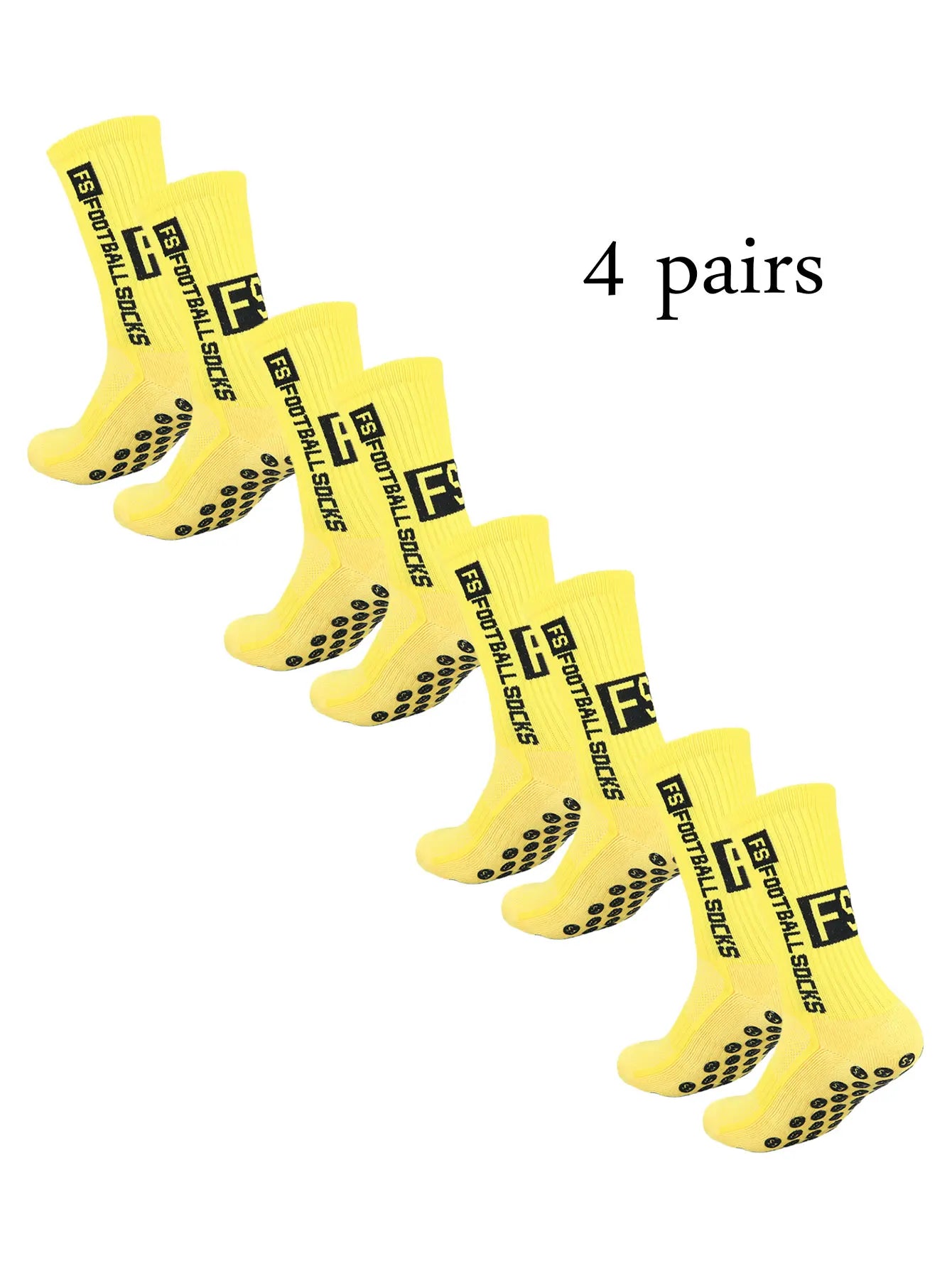 Elite Anti-Slip Grip Soccer Socks – 4 Pairs for Maximum Traction & Performance