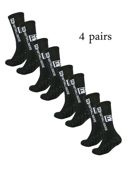 Elite Anti-Slip Grip Soccer Socks – 4 Pairs for Maximum Traction & Performance