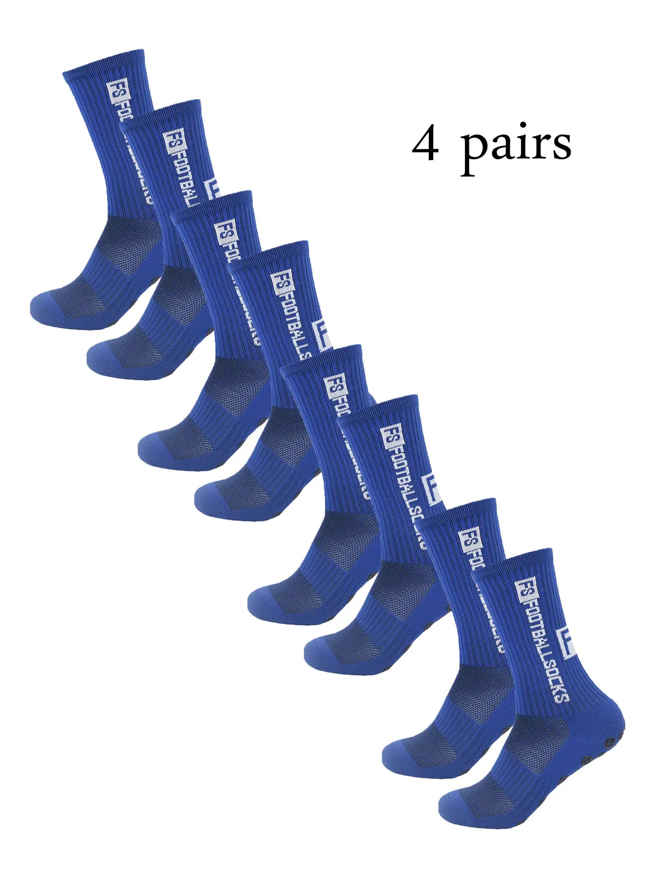 Elite Anti-Slip Grip Soccer Socks – 4 Pairs for Maximum Traction & Performance