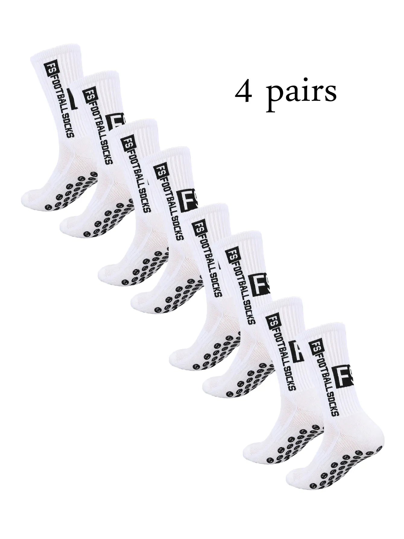 Elite Anti-Slip Grip Soccer Socks – 4 Pairs for Maximum Traction & Performance